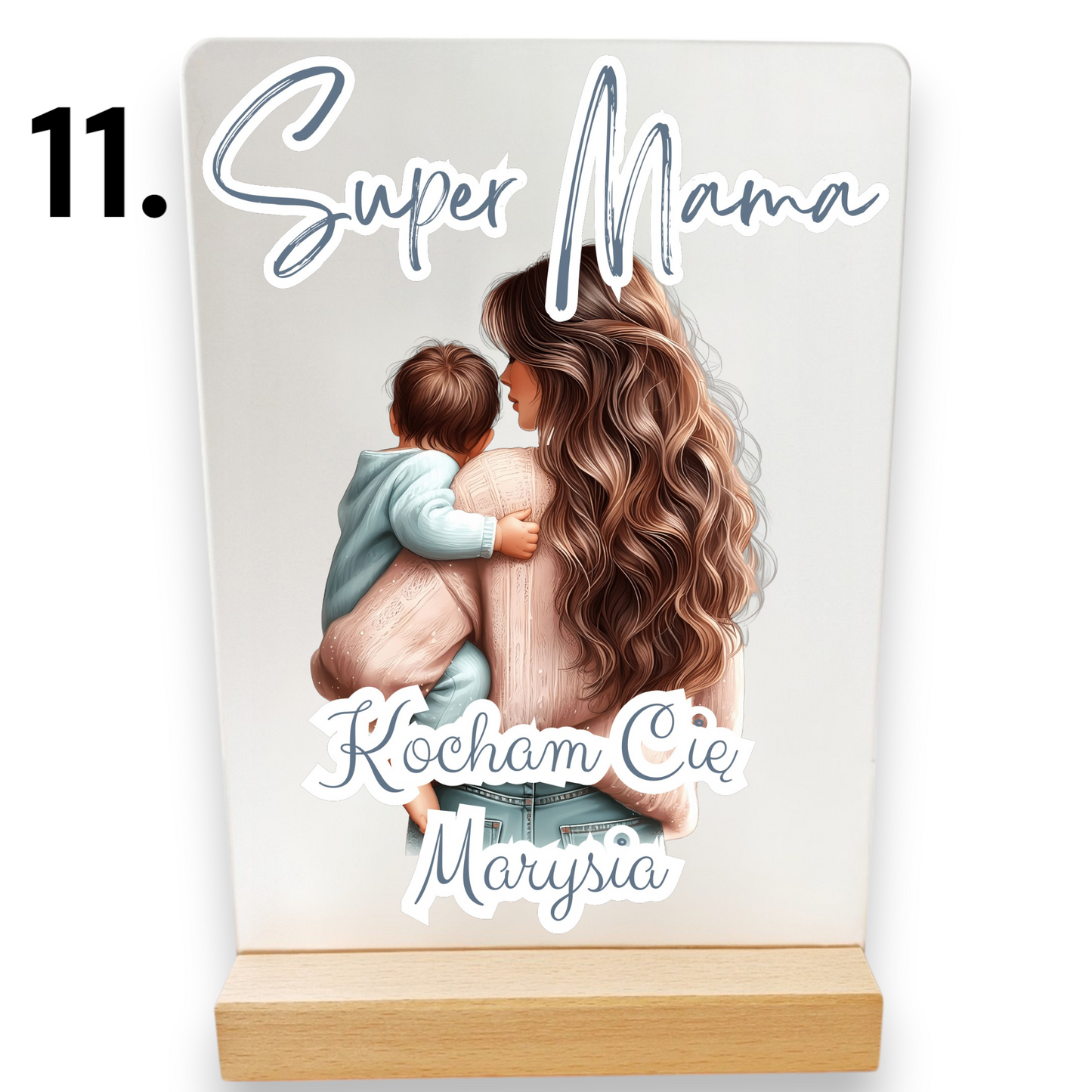PREZENT DLA MAMY NA DZIEŃ MATKI PERSONALIZOWANA STATUETKA NA SZKLE