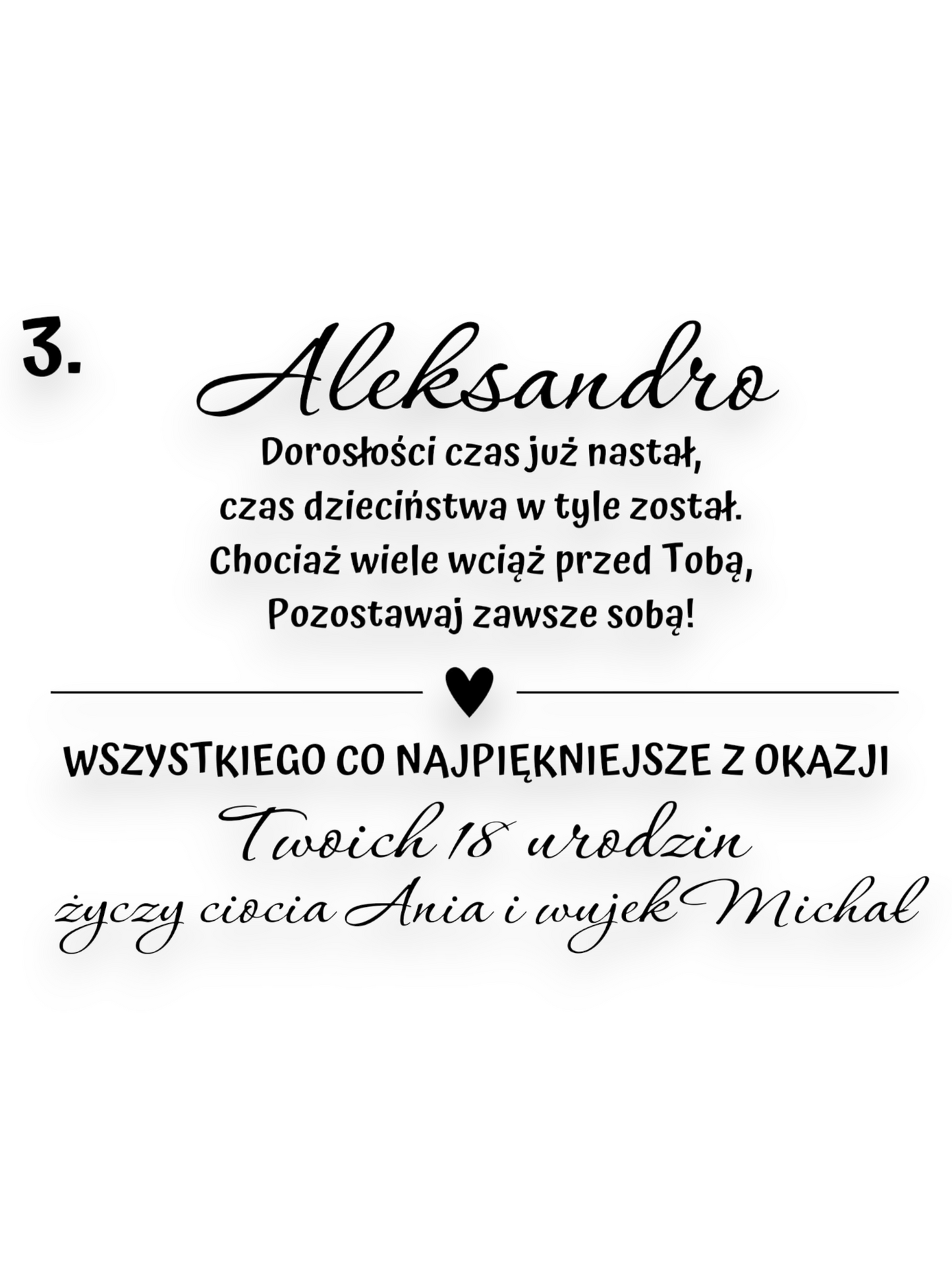 Prezent na urodziny DREWNIANA KARTKA GRAWER personalizowana 1-99 BILET