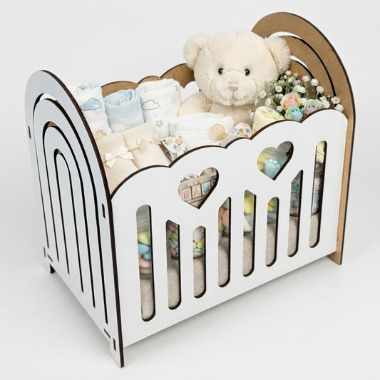 Flowerbox w Kształcie Łóżeczka – Idealny Prezent na Chrzest i Baby Shower!