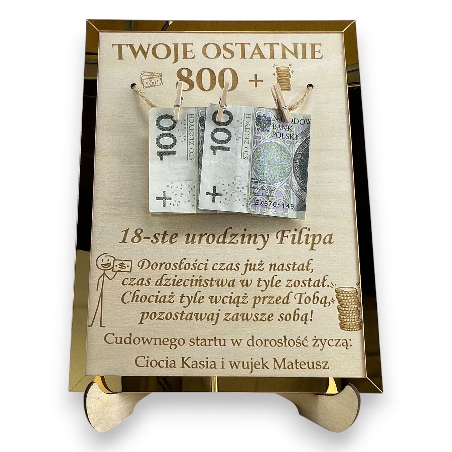 Ramka na pieniądze Twoje Ostatnie 800+