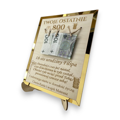 Ramka na pieniądze Twoje Ostatnie 800+