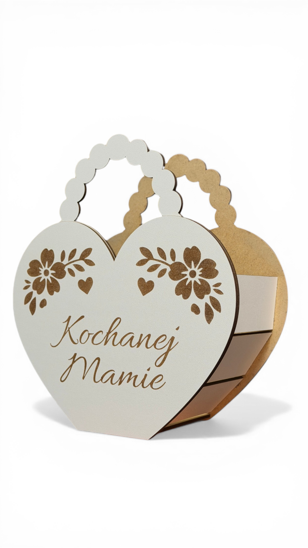 Pudełko prezentowe dla mamy „Kochanej Mamie” – serce z grawerem