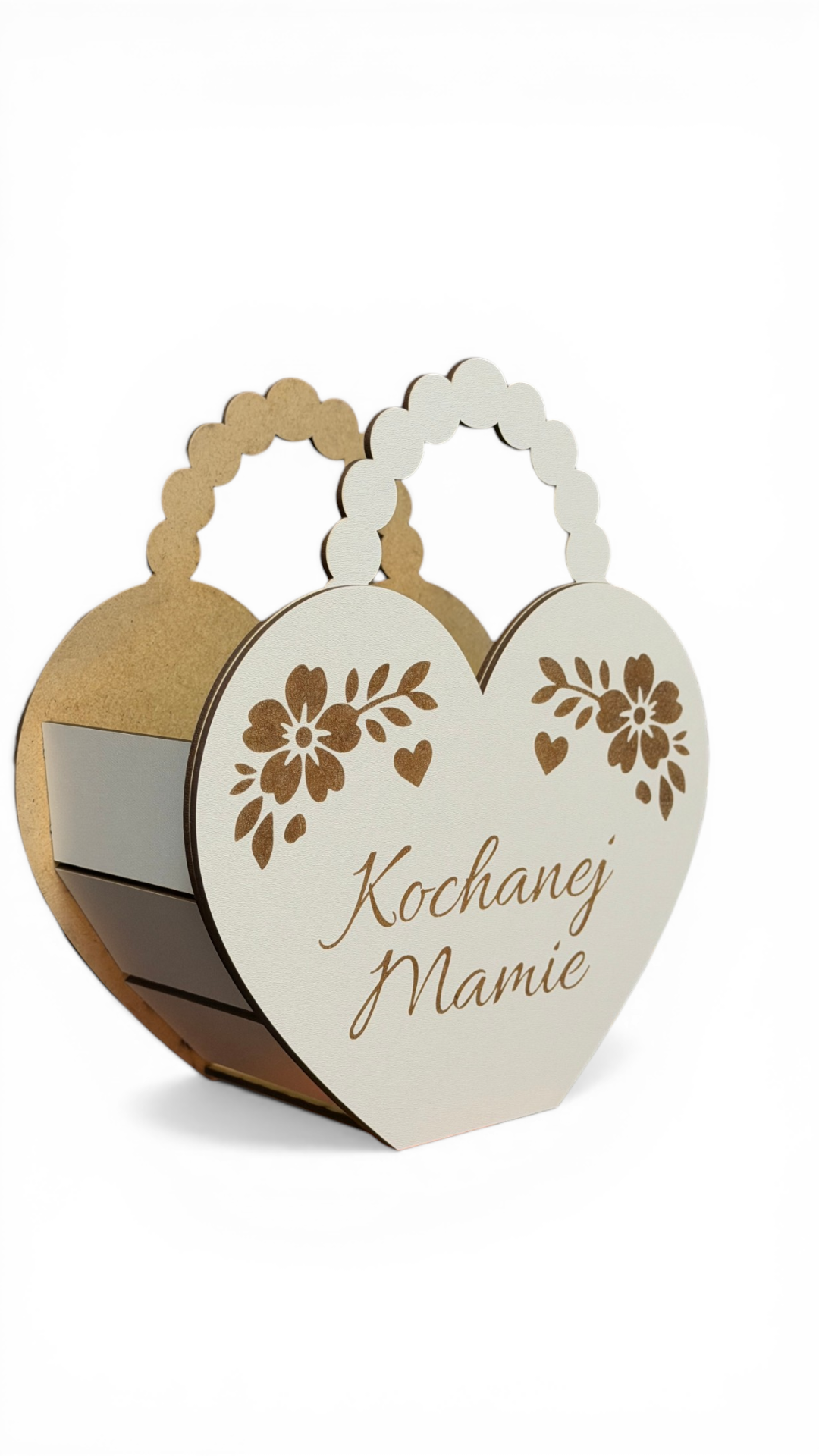 Pudełko prezentowe dla mamy „Kochanej Mamie” – serce z grawerem