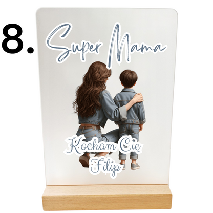 PREZENT DLA MAMY NA DZIEŃ MATKI PERSONALIZOWANA STATUETKA NA SZKLE