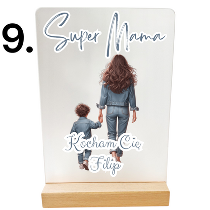 PREZENT DLA MAMY NA DZIEŃ MATKI PERSONALIZOWANA STATUETKA NA SZKLE