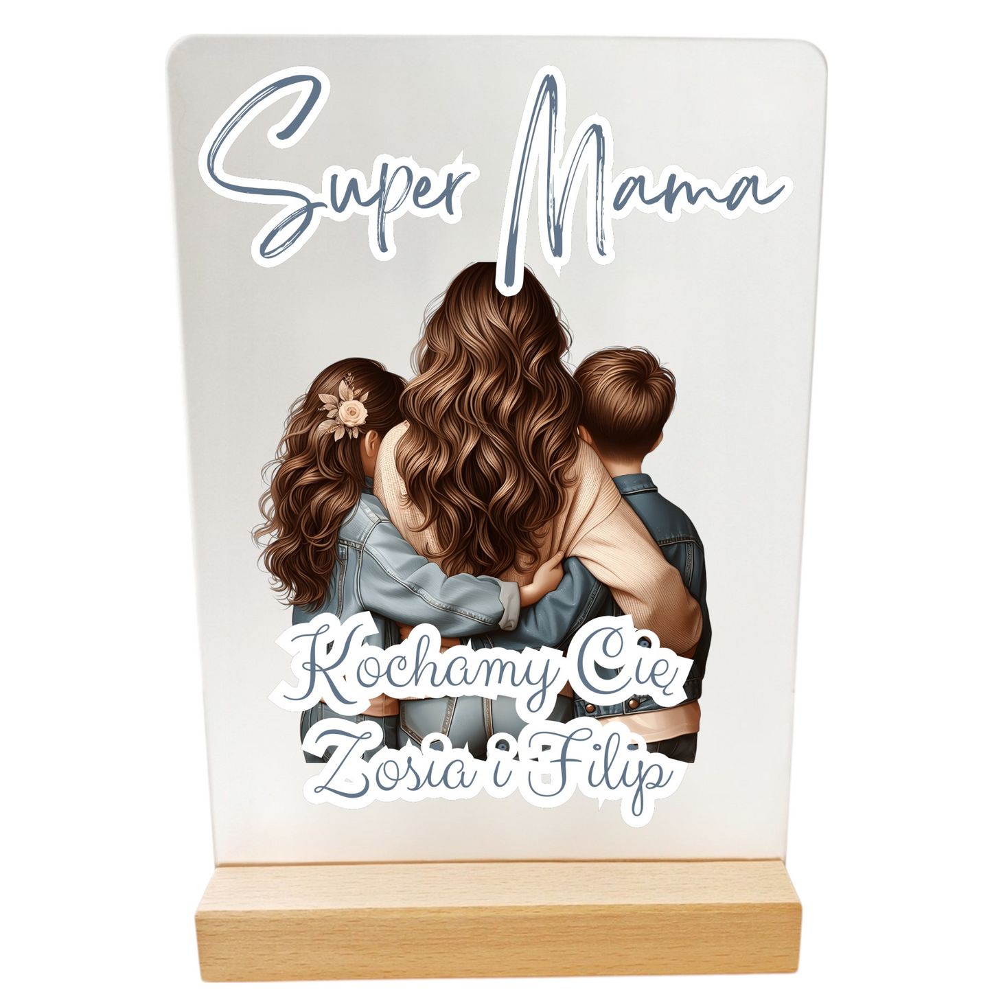 PREZENT DLA MAMY NA DZIEŃ MATKI PERSONALIZOWANA STATUETKA NA SZKLE