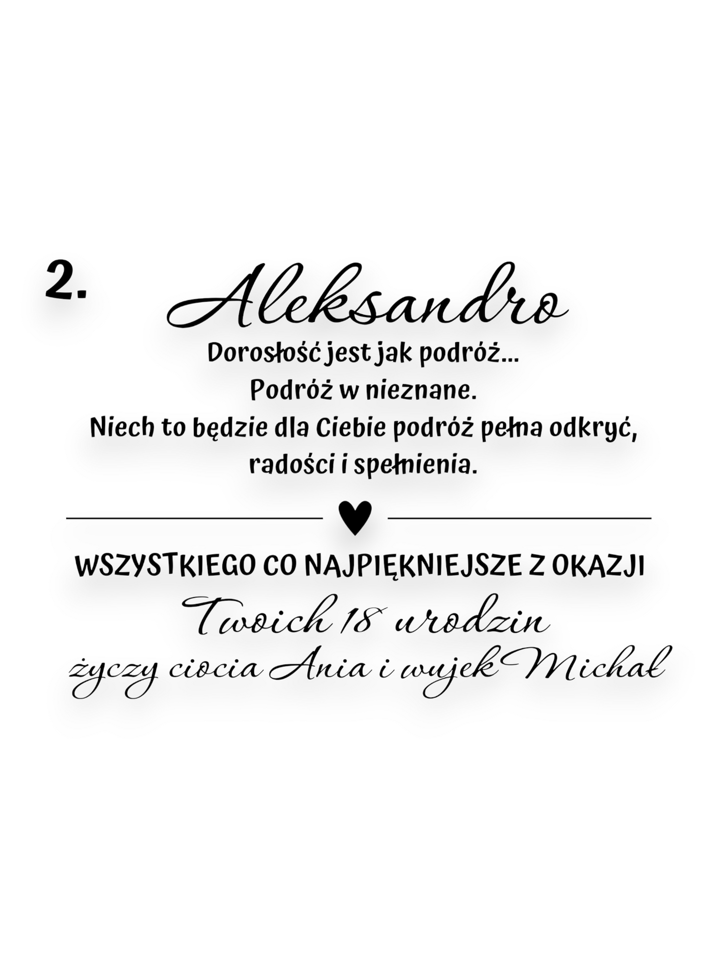 Prezent na urodziny DREWNIANA KARTKA GRAWER personalizowana 1-99 BILET