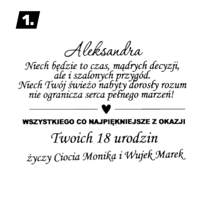 Prezent na urodziny DREWNIANA Grawerowana Kartka Samolot